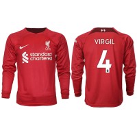 Liverpool Virgil van Dijk #4 Hjemmebanetrøje 2022-23 Langærmet